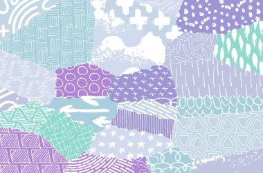 Soyut siyah konturlar, el vektör desen çizdi. Geometrik tarzı Retro soyut desen. Soyut çok renkli geometrik desen.