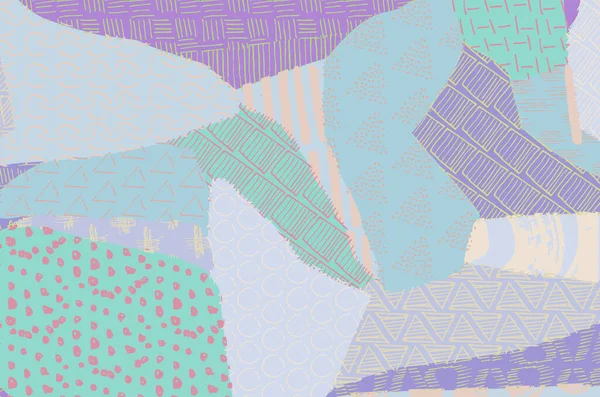 Cursos Pretos Abstratos Esboçado Mão Vector Pattern Padrão Abstrato Retrô — Vetor de Stock