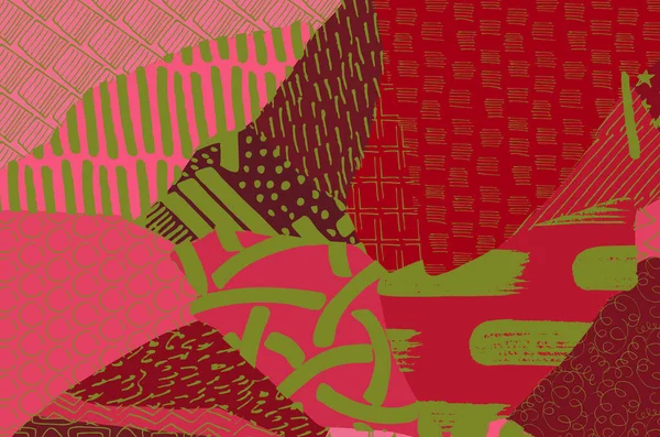 Cursos Pretos Abstratos Esboçado Mão Vector Pattern Padrão Abstrato Retrô — Vetor de Stock