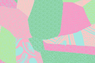 Soyut siyah konturlar, el vektör desen çizdi. Geometrik tarzı Retro soyut desen. Soyut çok renkli geometrik desen.