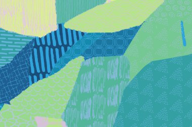 Soyut siyah konturlar, el vektör desen çizdi. Geometrik tarzı Retro soyut desen. Soyut çok renkli geometrik desen.