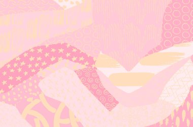 Soyut siyah konturlar, el vektör desen çizdi. Geometrik tarzı Retro soyut desen. Soyut çok renkli geometrik desen.