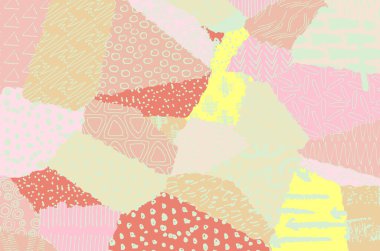 Soyut siyah konturlar, el vektör desen çizdi. Geometrik tarzı Retro soyut desen. Soyut çok renkli geometrik desen.