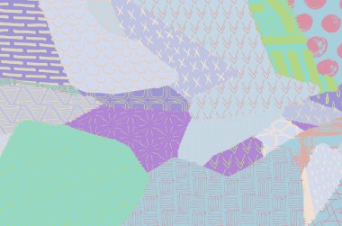 Soyut siyah konturlar, el vektör desen çizdi. Geometrik tarzı Retro soyut desen. Soyut çok renkli geometrik desen.