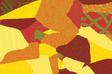 Soyut siyah konturlar, el vektör desen çizdi. Geometrik tarzı Retro soyut desen. Soyut çok renkli geometrik desen.