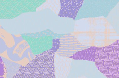 Soyut siyah konturlar, el vektör desen çizdi. Geometrik tarzı Retro soyut desen. Soyut çok renkli geometrik desen.