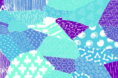 Soyut siyah konturlar, el vektör desen çizdi. Geometrik tarzı Retro soyut desen. Soyut çok renkli geometrik desen.