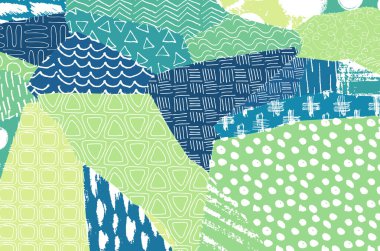 Soyut siyah konturlar, el vektör desen çizdi. Geometrik tarzı Retro soyut desen. Soyut çok renkli geometrik desen.