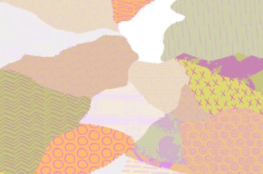 Soyut siyah konturlar, el vektör desen çizdi. Geometrik tarzı Retro soyut desen. Soyut çok renkli geometrik desen.