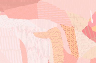 Soyut siyah konturlar, el vektör desen çizdi. Geometrik tarzı Retro soyut desen. Soyut çok renkli geometrik desen.