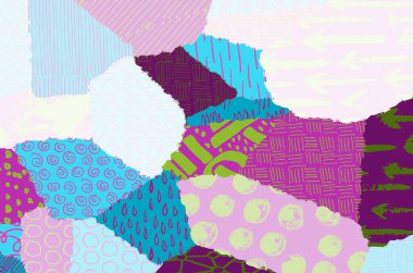 Soyut siyah konturlar, el vektör desen çizdi. Geometrik tarzı Retro soyut desen. Soyut çok renkli geometrik desen.