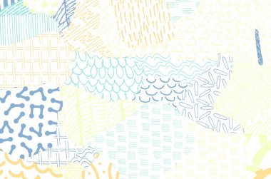 Soyut siyah konturlar, el vektör desen çizdi. Geometrik tarzı Retro soyut desen. Soyut çok renkli geometrik desen.