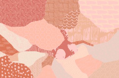 Soyut siyah konturlar, el vektör desen çizdi. Geometrik tarzı Retro soyut desen. Soyut çok renkli geometrik desen.