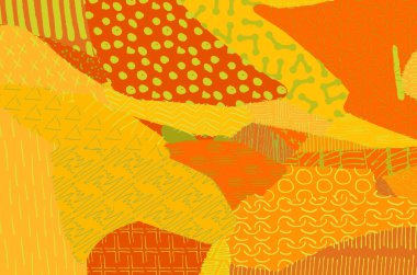 Soyut siyah konturlar, el vektör desen çizdi. Geometrik tarzı Retro soyut desen. Soyut çok renkli geometrik desen.