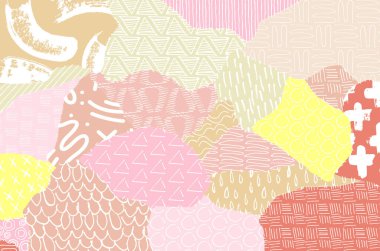 Soyut siyah konturlar, el vektör desen çizdi. Geometrik tarzı Retro soyut desen. Soyut çok renkli geometrik desen.