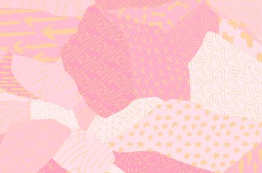 Soyut siyah konturlar, el vektör desen çizdi. Geometrik tarzı Retro soyut desen. Soyut çok renkli geometrik desen.