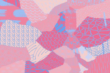 Soyut siyah konturlar, el vektör desen çizdi. Geometrik tarzı Retro soyut desen. Soyut çok renkli geometrik desen.