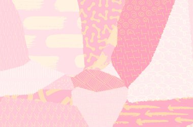 Soyut siyah konturlar, el vektör desen çizdi. Geometrik tarzı Retro soyut desen. Soyut çok renkli geometrik desen.