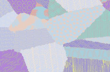 Soyut siyah konturlar, el vektör desen çizdi. Geometrik tarzı Retro soyut desen. Soyut çok renkli geometrik desen.