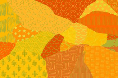 Soyut siyah konturlar, el vektör desen çizdi. Geometrik tarzı Retro soyut desen. Soyut çok renkli geometrik desen.