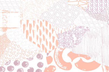 Soyut siyah konturlar, el vektör desen çizdi. Geometrik tarzı Retro soyut desen. Soyut çok renkli geometrik desen.