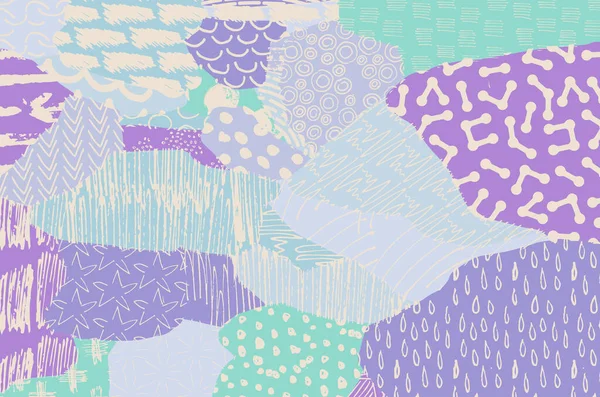 Soyut siyah konturlar, el vektör desen çizdi. Geometrik tarzı Retro soyut desen. Soyut çok renkli geometrik desen.