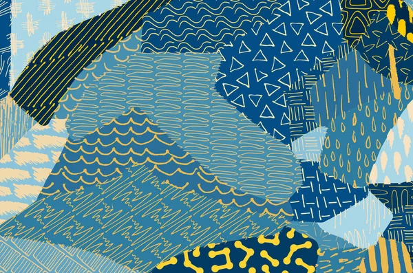 Soyut siyah konturlar, el vektör desen çizdi. Geometrik tarzı Retro soyut desen. Soyut çok renkli geometrik desen.