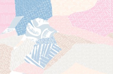 Soyut siyah konturlar, el vektör desen çizdi. Geometrik tarzı Retro soyut desen. Soyut çok renkli geometrik desen.