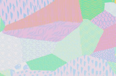 Soyut siyah konturlar, el vektör desen çizdi. Geometrik tarzı Retro soyut desen. Soyut çok renkli geometrik desen.