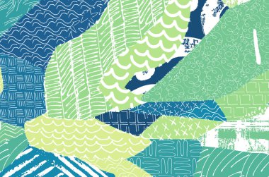 Soyut siyah konturlar, el vektör desen çizdi. Geometrik tarzı Retro soyut desen. Soyut çok renkli geometrik desen.