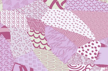 Soyut siyah konturlar, el vektör desen çizdi. Geometrik tarzı Retro soyut desen. Soyut çok renkli geometrik desen.