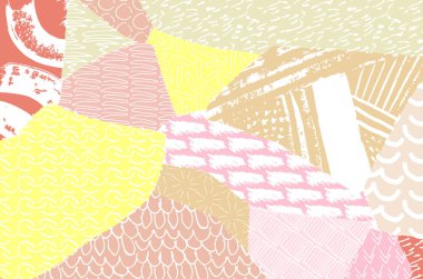 Soyut siyah konturlar, el vektör desen çizdi. Geometrik tarzı Retro soyut desen. Soyut çok renkli geometrik desen.