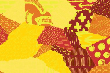 Soyut siyah konturlar, el vektör desen çizdi. Geometrik tarzı Retro soyut desen. Soyut çok renkli geometrik desen.