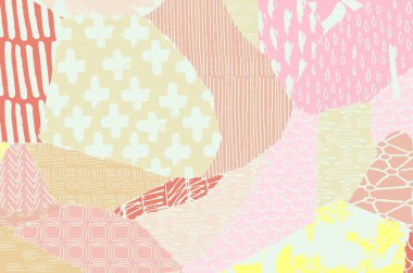 Soyut siyah konturlar, el vektör desen çizdi. Geometrik tarzı Retro soyut desen. Soyut çok renkli geometrik desen.