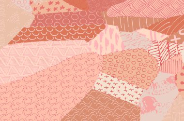 Soyut siyah konturlar, el vektör desen çizdi. Geometrik tarzı Retro soyut desen. Soyut çok renkli geometrik desen.