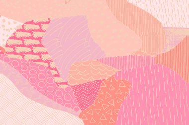 Soyut siyah konturlar, el vektör desen çizdi. Geometrik tarzı Retro soyut desen. Soyut çok renkli geometrik desen.