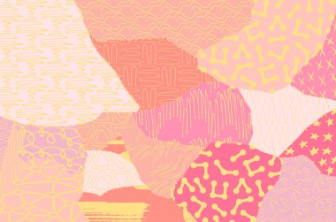 Soyut siyah konturlar, el vektör desen çizdi. Geometrik tarzı Retro soyut desen. Soyut çok renkli geometrik desen.