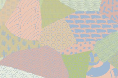 Soyut siyah konturlar, el vektör desen çizdi. Geometrik tarzı Retro soyut desen. Soyut çok renkli geometrik desen.