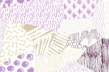 Soyut siyah konturlar, el vektör desen çizdi. Geometrik tarzı Retro soyut desen. Soyut çok renkli geometrik desen.