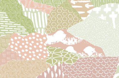 Soyut siyah konturlar, el vektör desen çizdi. Geometrik tarzı Retro soyut desen. Soyut çok renkli geometrik desen.