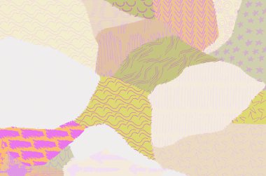 Soyut siyah konturlar, el vektör desen çizdi. Geometrik tarzı Retro soyut desen. Soyut çok renkli geometrik desen.