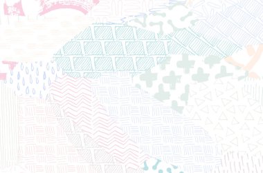 Soyut siyah konturlar, el vektör desen çizdi. Geometrik tarzı Retro soyut desen. Soyut çok renkli geometrik desen.