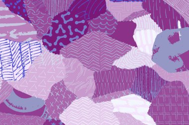 Soyut siyah konturlar, el vektör desen çizdi. Geometrik tarzı Retro soyut desen. Soyut çok renkli geometrik desen.