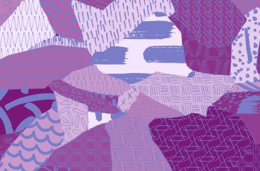 Soyut siyah konturlar, el vektör desen çizdi. Geometrik tarzı Retro soyut desen. Soyut çok renkli geometrik desen.