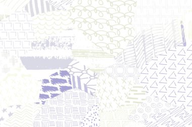 Soyut siyah konturlar, el vektör desen çizdi. Geometrik tarzı Retro soyut desen. Soyut çok renkli geometrik desen.