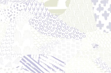 Soyut siyah konturlar, el vektör desen çizdi. Geometrik tarzı Retro soyut desen. Soyut çok renkli geometrik desen.