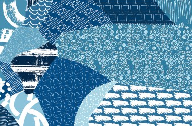 Soyut siyah konturlar, el vektör desen çizdi. Geometrik tarzı Retro soyut desen. Soyut çok renkli geometrik desen.