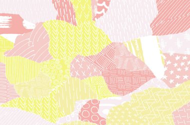 Soyut siyah konturlar, el vektör desen çizdi. Geometrik tarzı Retro soyut desen. Soyut çok renkli geometrik desen.