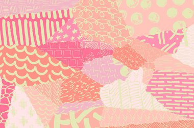 Soyut siyah konturlar, el vektör desen çizdi. Geometrik tarzı Retro soyut desen. Soyut çok renkli geometrik desen.