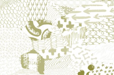 Soyut siyah konturlar, el vektör desen çizdi. Geometrik tarzı Retro soyut desen. Soyut çok renkli geometrik desen.